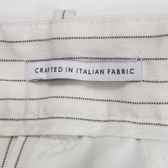 Madewell Superwide-Leg Trouser in Pinstripe Linen Blend Womens 4 Ivory Black - Picture 13 of 16